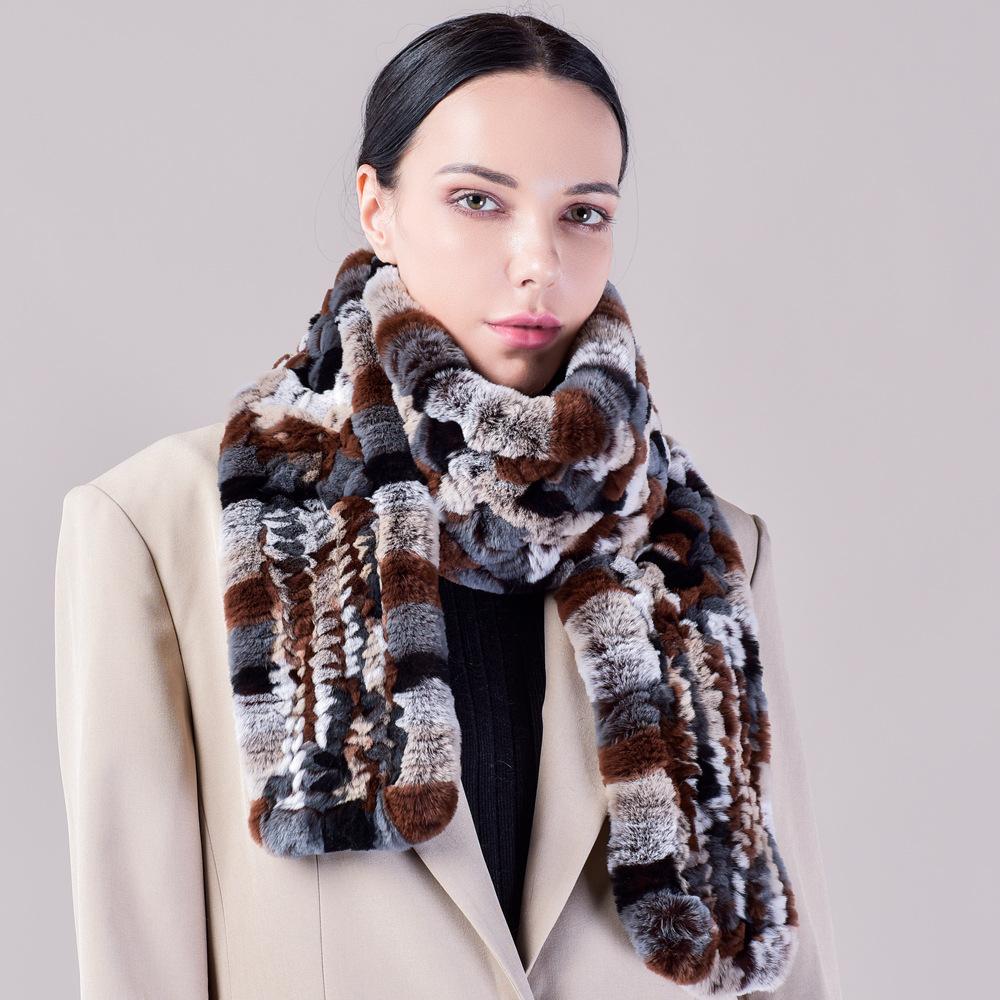 Длинный вязаный плюшевый шарф для тепла и объема, универсальный для женщин зимой