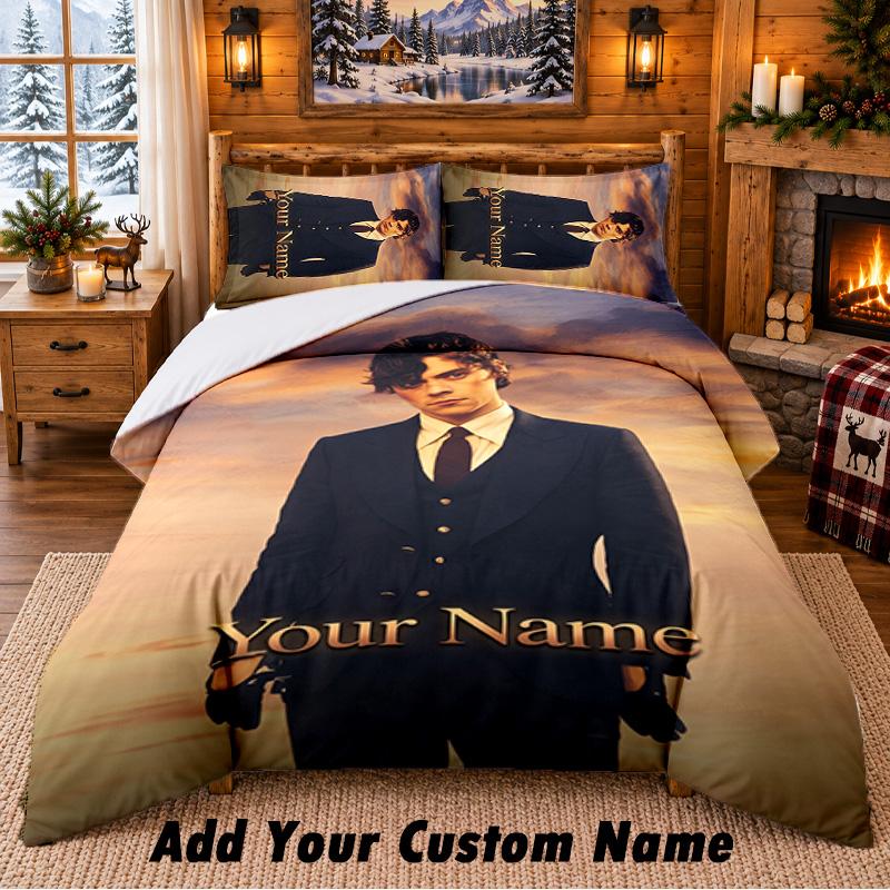 Harry Styles Pattern Bedding 3Pcs Set Custom Name, Bed Sheet And Pillowcases For Home Bedroom