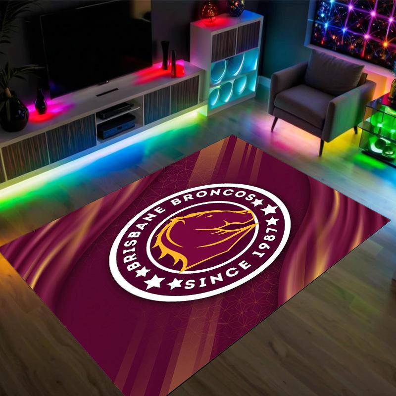 Дизайн Brisbane Broncos Кристальный Велюровый Ковер Уютный Не?Нескользящий ковер с принтом для спальни, гостиной, прихожей