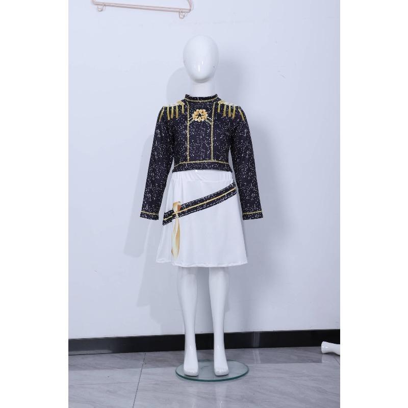 Girls Kids K-POP Singer Stage Rumi Zoey Mira Printing Outfit Halloween Cosplay Costume for Carnival Party Pretend Game Role Playing Dress Up Suit