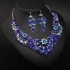 Популярный, преувеличенный кристалл драгоценный цветок ожерелье декоративный набор женские аксессуары