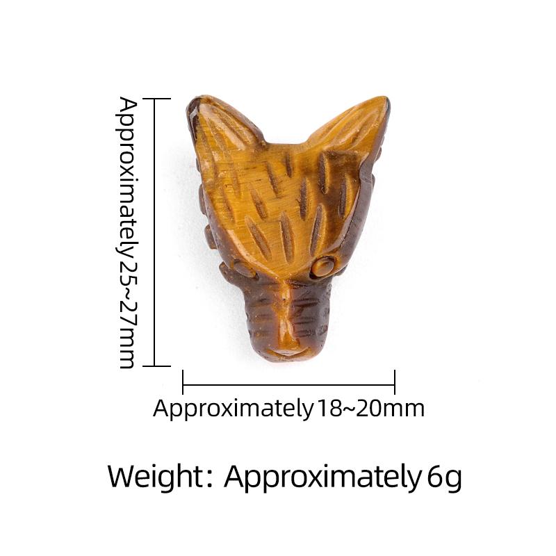 1Pc Mini Reiki Healing Crystal Carved Wolf Head Shape Ornament Decoration, Energy Natural Stone Amethyst Jade Agate Sodalite Gems Home Decor Jewelry