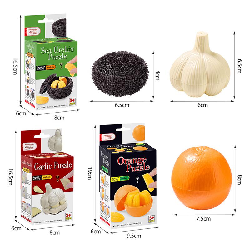 New 3D Puzzle Orange Sea Urchin Garlic Assembly Toy Logical Reasoning Hands-on Brainpower Puzzle Assembly Children's Puzzle Toys