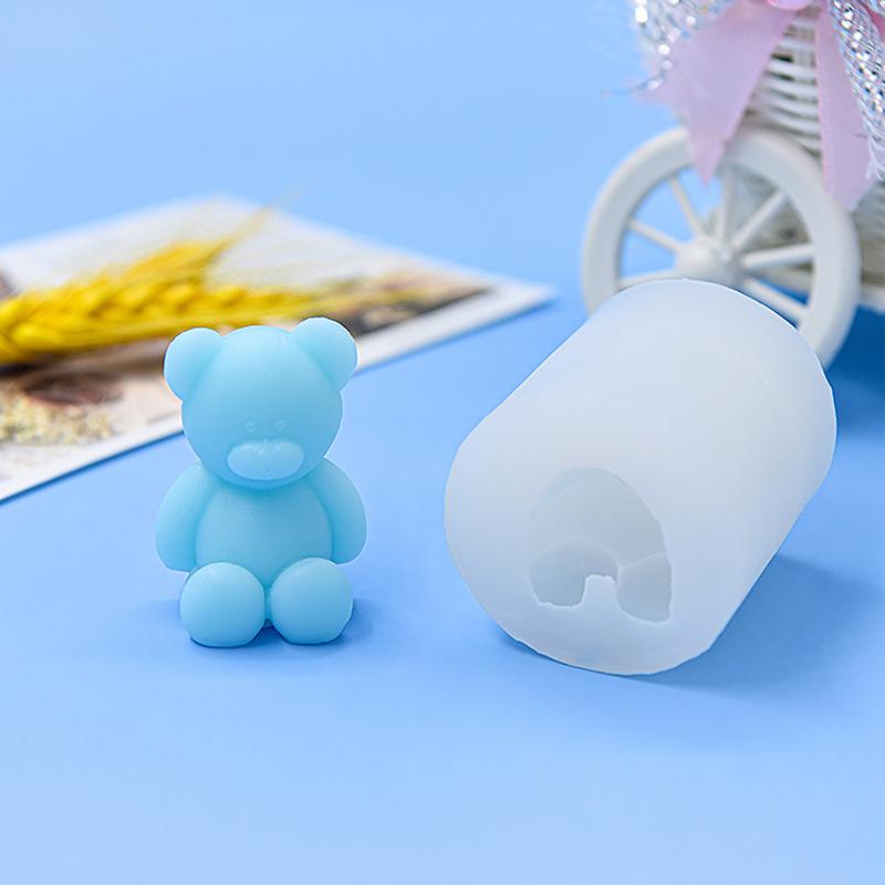 Cute Little Bear Aromatherapy Candle Silicone Mold Baking Mousse Cake Mold Gypsum Decoration Concrete Molds For Candles
