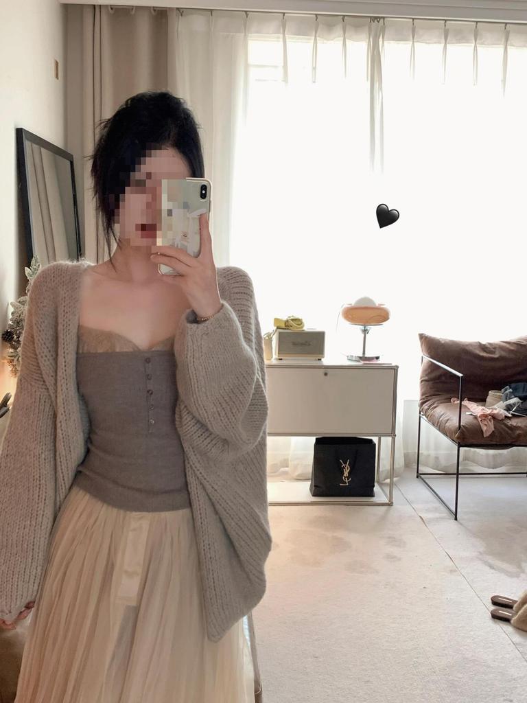 Корейский кардиган из мягкого трикотажа свободного кроя - Стиль ранней осени 2025 для женщин