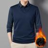 Добавить бархатную и толстую футболку с длинными рукавами, мужскую новую осенне-зимнюю рубашку-поло с теплой подошвой