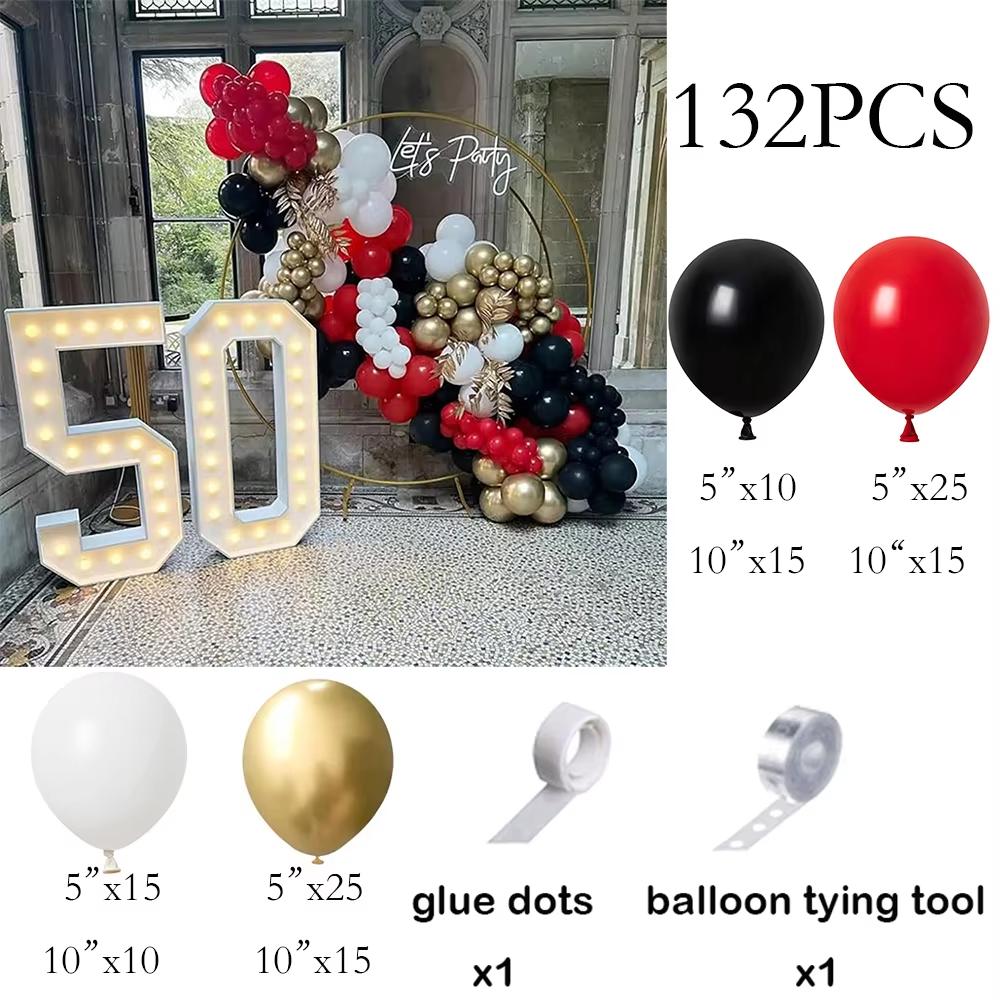 Black Red Balloons Garland Kit 2026 New Year Party Decor Balloon Arch Birthday Party Baby Shower Wedding Anniversary Decoration