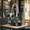 Gothic Skull Print Tote Bag Casual Large Capacity Daily Shoulder Handbag for Streetwear