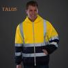 Светоотражающая защитная толстовка с капюшоном, светоотражающие зоны на 360 градусов, высокая видимость, быстросохнущая, с длинными рукавами, ночное пальто для строителей на открытом воздухе ночью