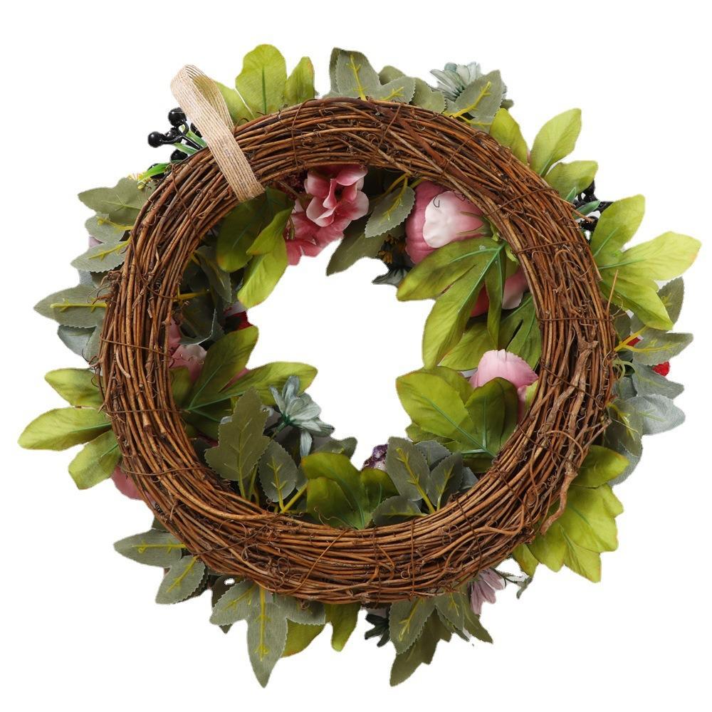 Искусственный винтажный пионовый венок-подсвечник для Рождества и Хэллоуина Декоративные цветы