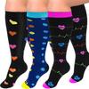 1/3 Pairs Plus Size Compression Socks For Women Wide Calf Knee High Support For Running Athletic Fit Cycling