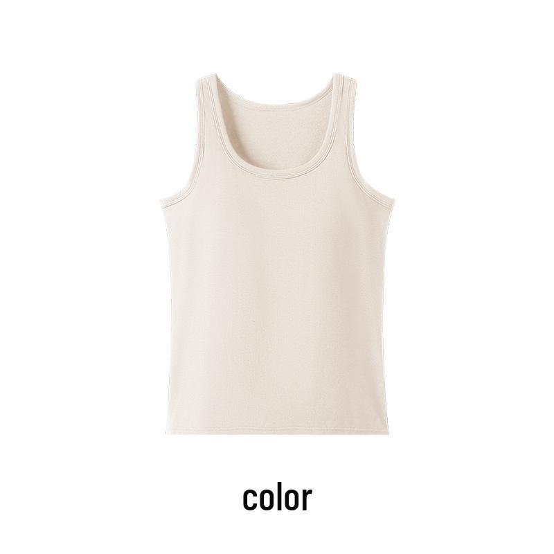 Женская теплая хлопковая майка на осень/зиму с нагрудной вставкой и стильным дизайном спины