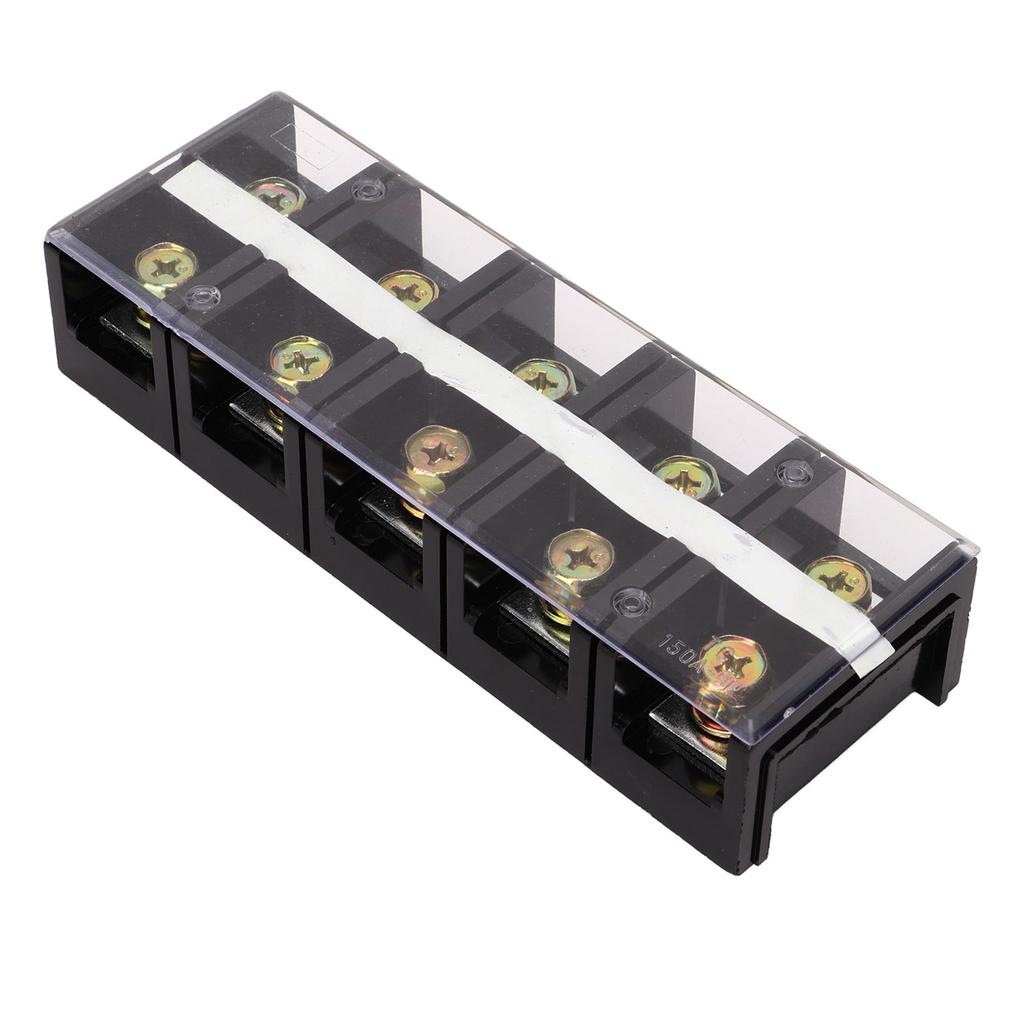 150A 600V Wire Barrier Block Terminal Strip Thickened Dual Row Terminal Strip with Transparent