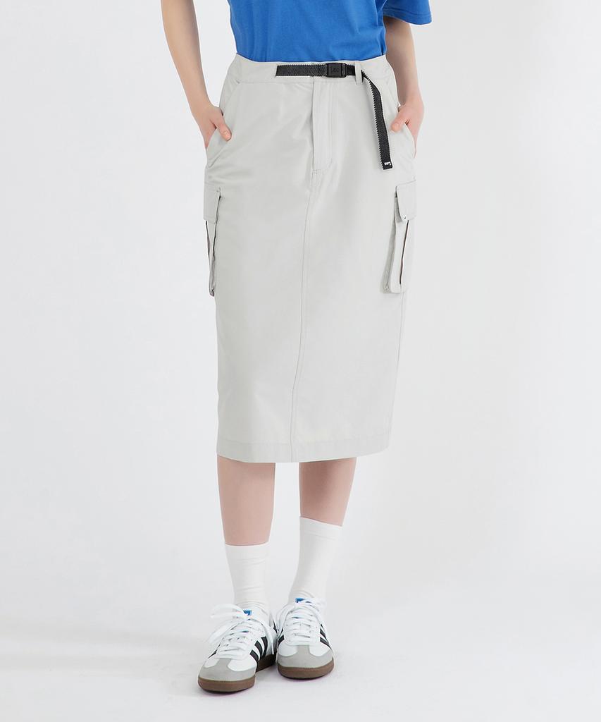 Lee Women'S Cargo Midi Skirt Light Gray