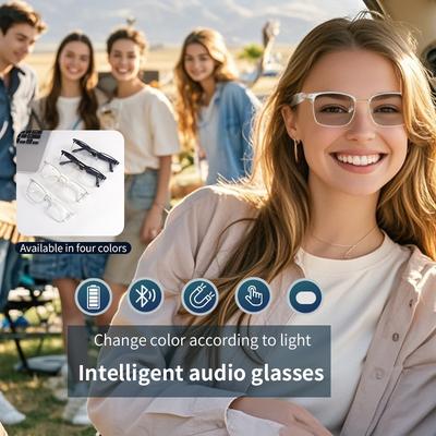 Умные аудио Bluetooth очки Солнцезащитные очки с изменением цвета от синего света UV400 Поляризованные Линзы против синего света IPX5
