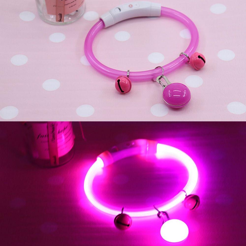 Fiber Optic Material USB Rechargeable Collar Adjustable Size Luminous Dog Collar Outdoor Night