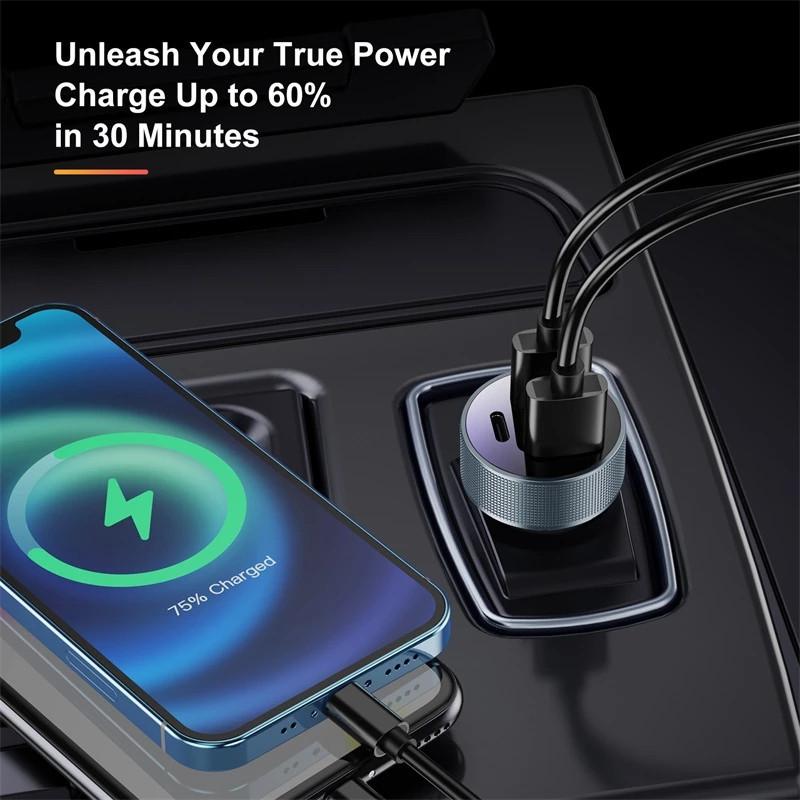 Car Charger Fast Charge Cell Phone USB Type C Mobile Quick Charge Charging For Iphone Charger