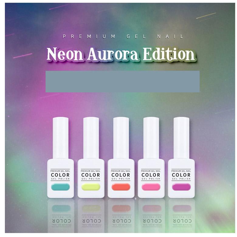 THE GEL Neon Aurora Edition Half Syrup Gel Nail Set 5items (#166~#170)