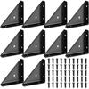 10-piece Metal Angle Iron Bracket Set Metal Black 90-degree Angle Connectors Furniture Corner Connectors Suitable For Wooden Furniture, Tables, Chairs
