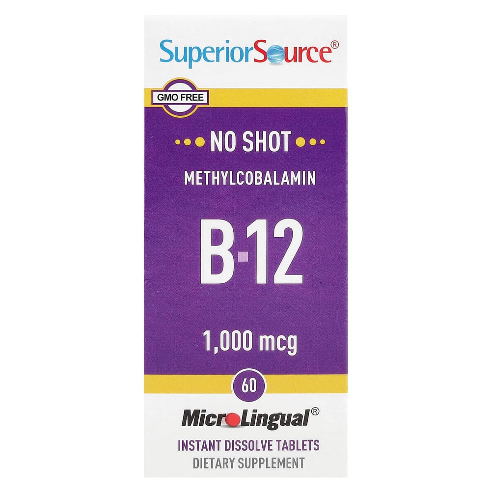 Superior Source Метилкобаламин B-12 1000 мкг МикроЛингвалные Быстрорастворимые Таблетки 60 Таблеток