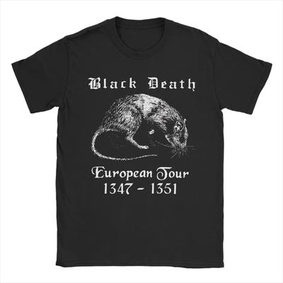 Футболка Bubonic World Tour Футболка Черная Смерть Европейский Тур Харадзюку Футболки Футболка с коротким рукавом Летняя из чистого хлопка Одежда больших размеров