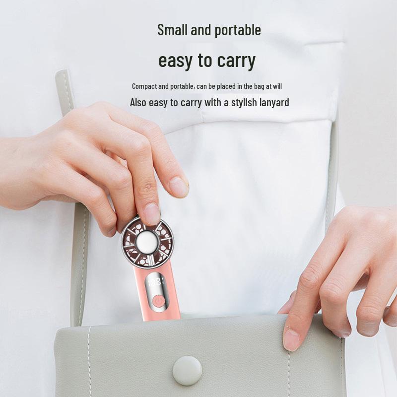 Rechargeable High-Speed Portable USB Handheld Fan with Long Battery and Digital Display for Outdoor Use