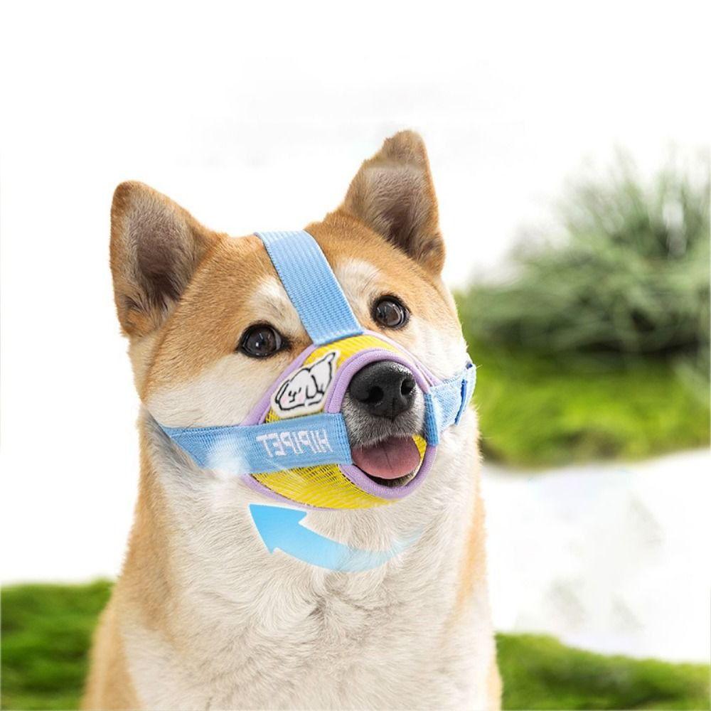 Anti-biting Dog Mesh Breathable Muzzle Cartoon Loop Dog Mouth Feeding Water Supplies