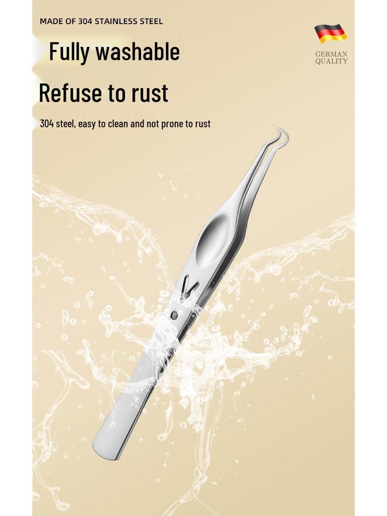 Stainless Steel Ultra-Sharp Blackhead & Acne Tweezers Set: Three-Piece Pimple Removal Tools