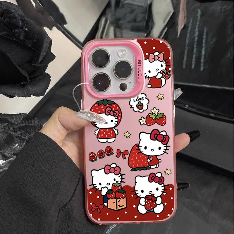 Cute Hello Kitty Casing For Iphone 17 Air 17 Pro Max 1615 14 11 12 13 Pro Max 16 Plus 16e 13 Mini Lovely Cartoon Hard Phone Case