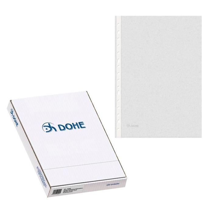 Boîte de pochettes multi-perforées - dohe - format folio - 100 pochettes - polypropylène brut