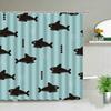 Красочные Мультяшные Рыбы Акула Занавески для Душа Обитатели Океана Детская Ванная Комната Домашний Декор Тканевый Набор Занавесок Водонепроницаемые Ширмы для Ванны