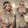 BLONDE UNICORN Ombre Блондинка Коричневый Синтетический Парик Длинные Волнистые Парики с Челкой Повседневный Косплей Парик Вечеринки Термостойкое Волокно для Женщин
