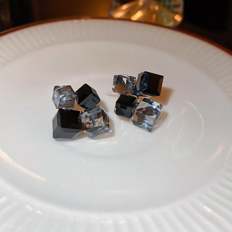 Silver Needle Feather Fringed Earrings Long Light Luxury Atmospheric Stud Earrings Personalized Design Earrings