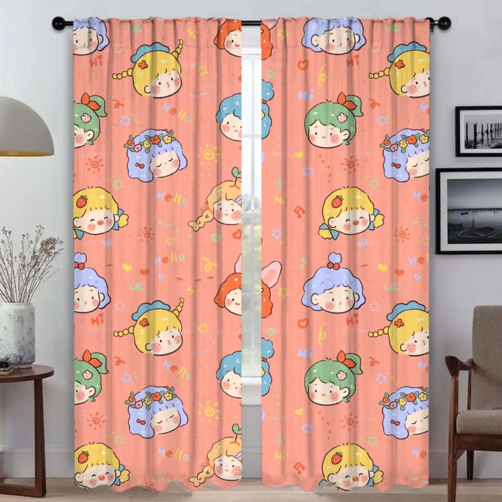 Милая маленькая девочка Тюль для спальни Шторы-тени Противомоскитные шторы для гостиной Оконная штора Перегородка Домашние интерьерные шторы