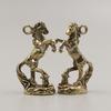 Vintage Bronze Zodiac Horse Figurines Brass Animal Figurines Pendant Key Chain Pendant