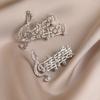 New Silver Music Note Brooch High-end Sense Light Luxury High-end Women's Niche Corsage Pin Accessories Creative Jewelry
