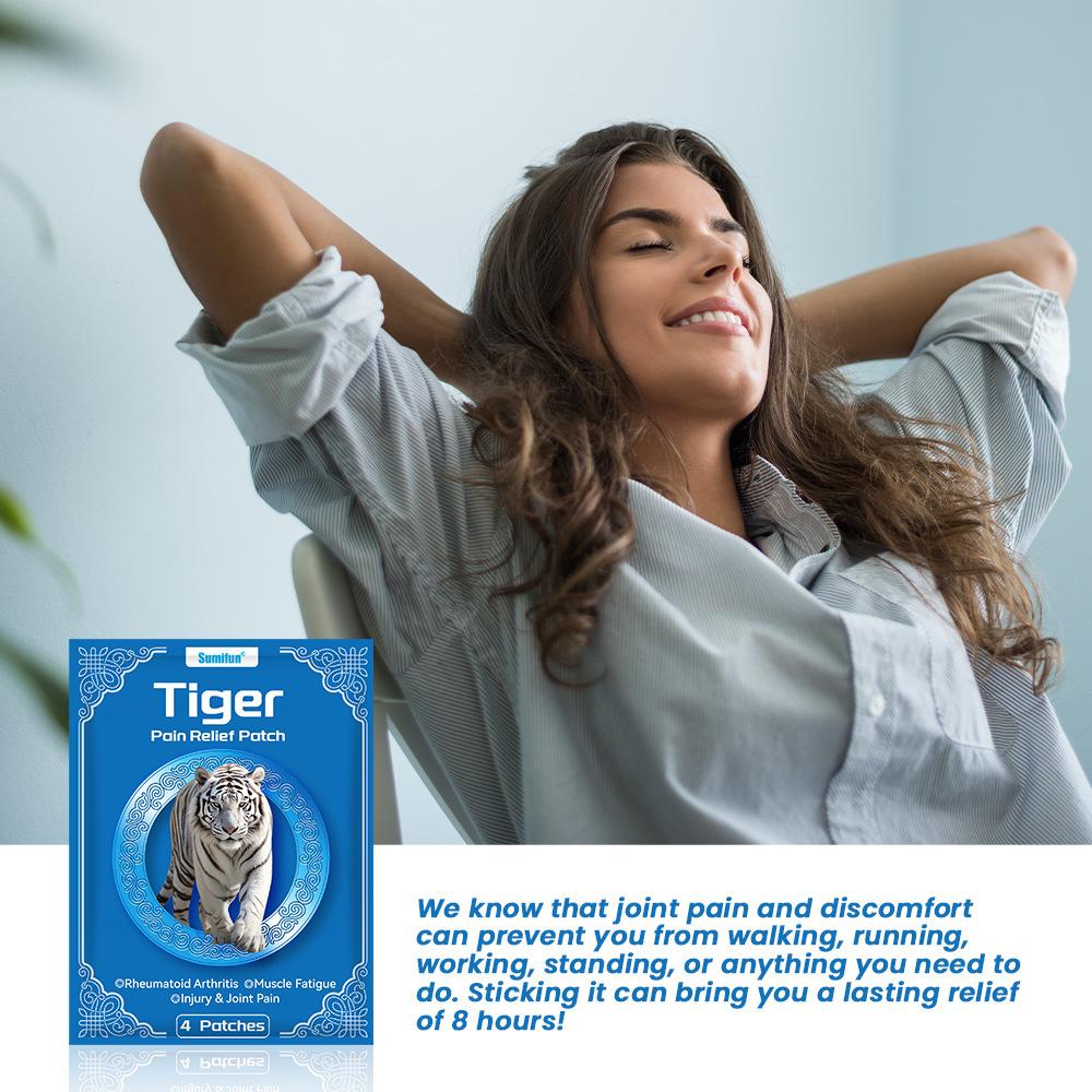 4 шт./пакет высокоэластичных удобных обезболивающих пластырей при боли в мышцах и суставах вьетнамского белого тигра