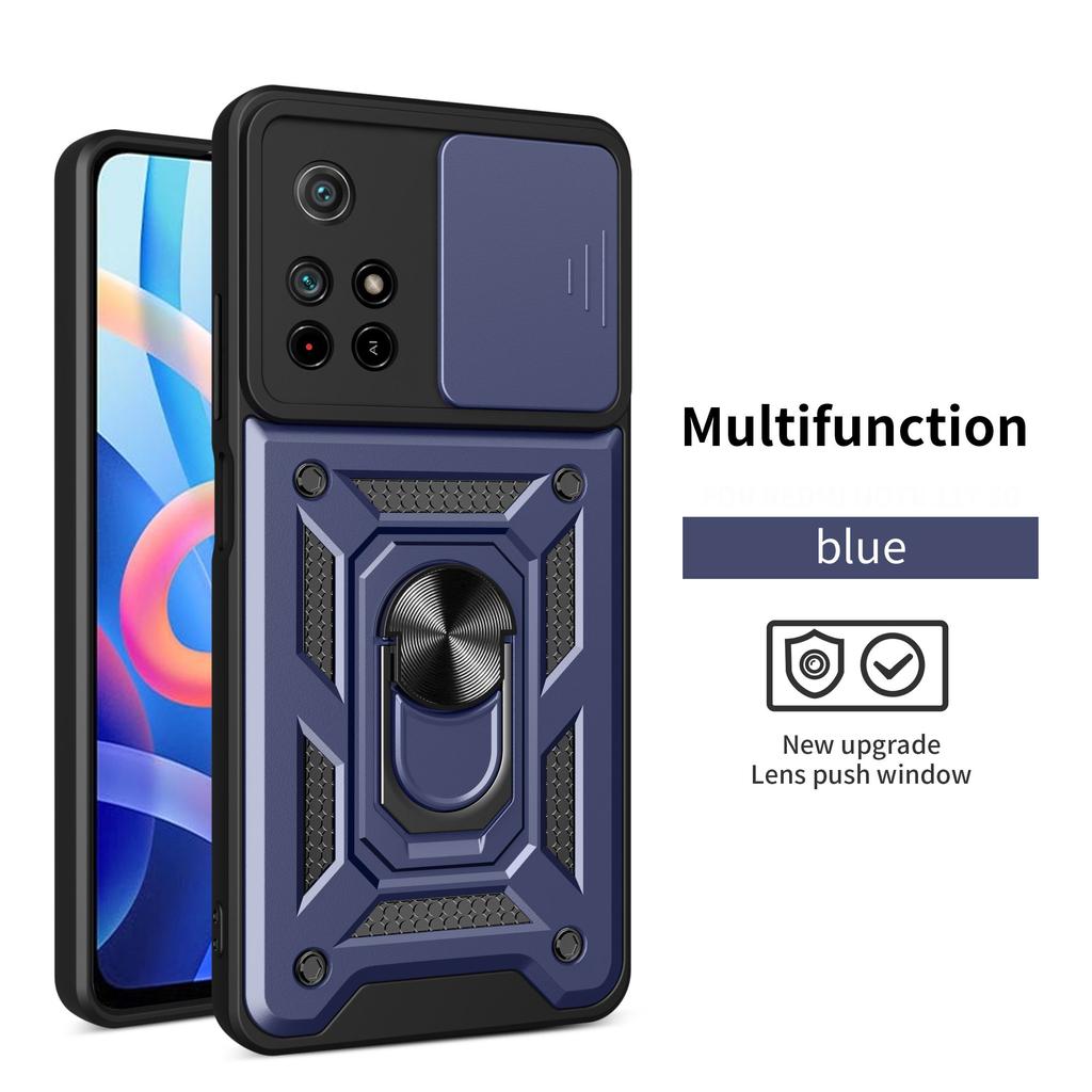 Armor Shockproof Case for Xiaomi POCO M4 Pro 4G 5G Phone Camera Lens Protective Magnetic Car Holder Ring Case Cover