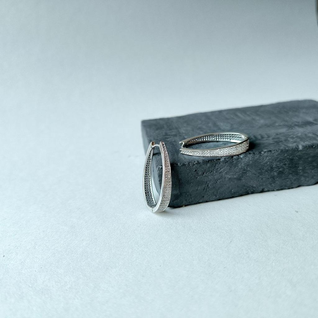 Серебряные серьги с фианитами (2161233)