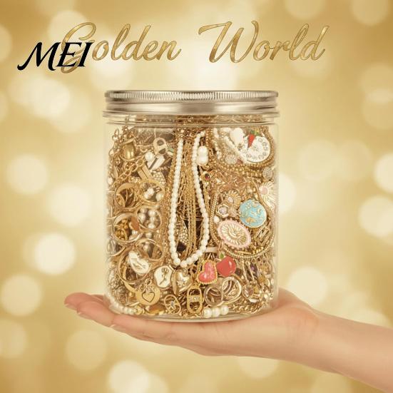 Металлический Ассортимент Украшений Mystery Jar для Женщин, Винтажный Набор-Сюрприз, Случайный Стиль Подарочная Смешанная Коробка с Ожерельями, Серьгами, Кольцами, Браслетами,