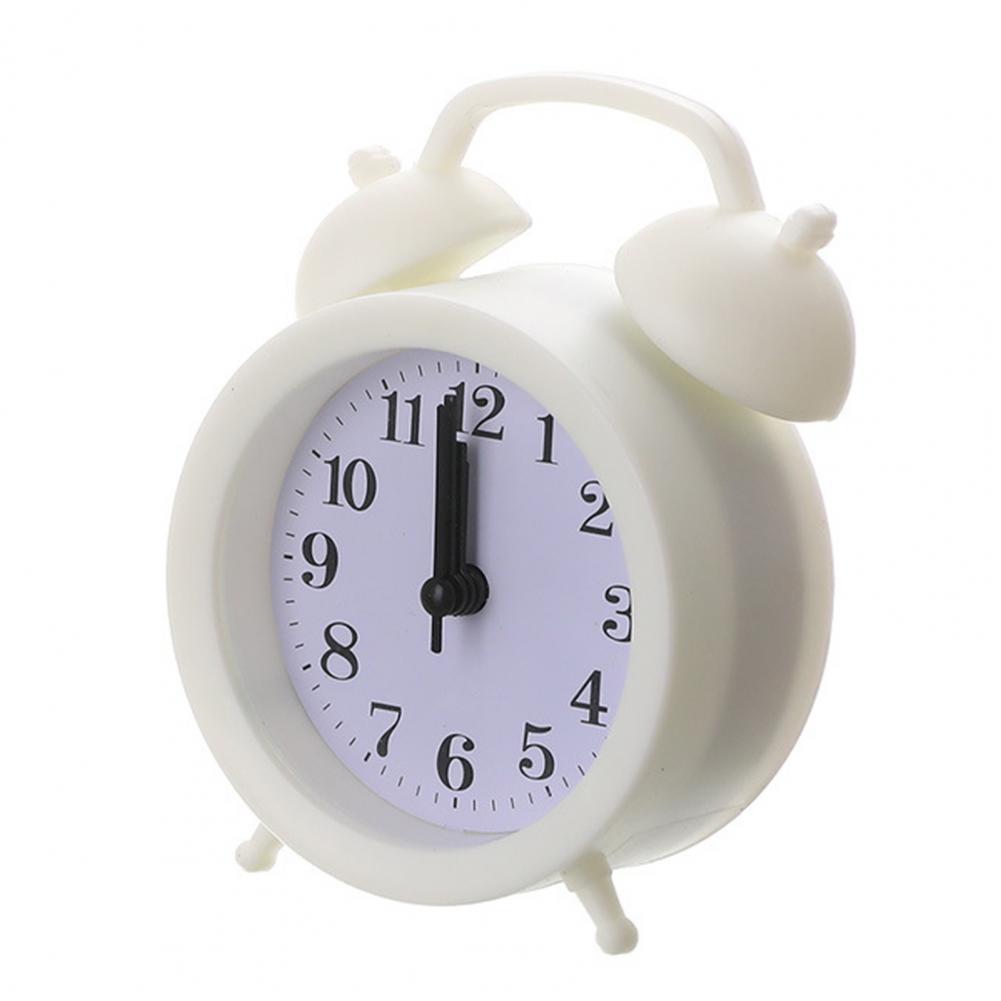 Double Bell Clock Accurate Timekeeping Battery Operated Analog Mini Round Bedside Desk Alarm Clock Cute Kids Gift