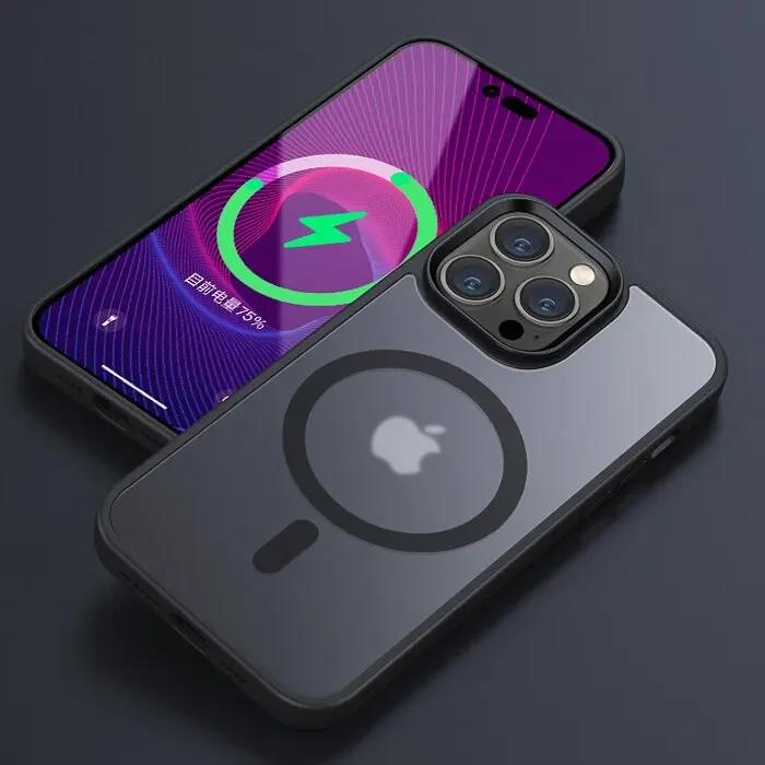 Роскошный матовый прозрачный чехол с магнитами MagSafe для iPhone 16 15 14 13 12 11 Pro Max 14 Plus, противоударная крышка для беспроводной зарядки