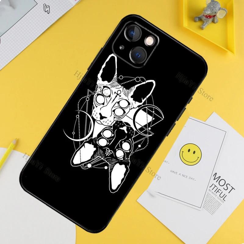 Применимый чехол для телефона Apple iPhone Чехол с татуировкой Сфинкс Кот Мягкий чехол Защитный чехол iPhone 16