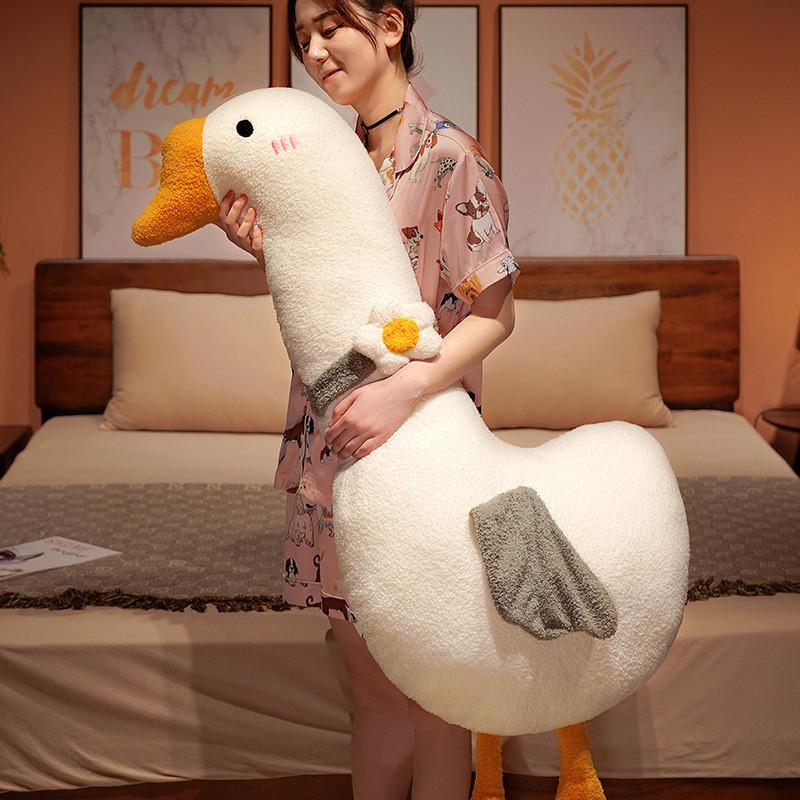 Большая мягкая плюшевая кукла-подушка в виде утки с дизайном животного для девочек, для украшения дома