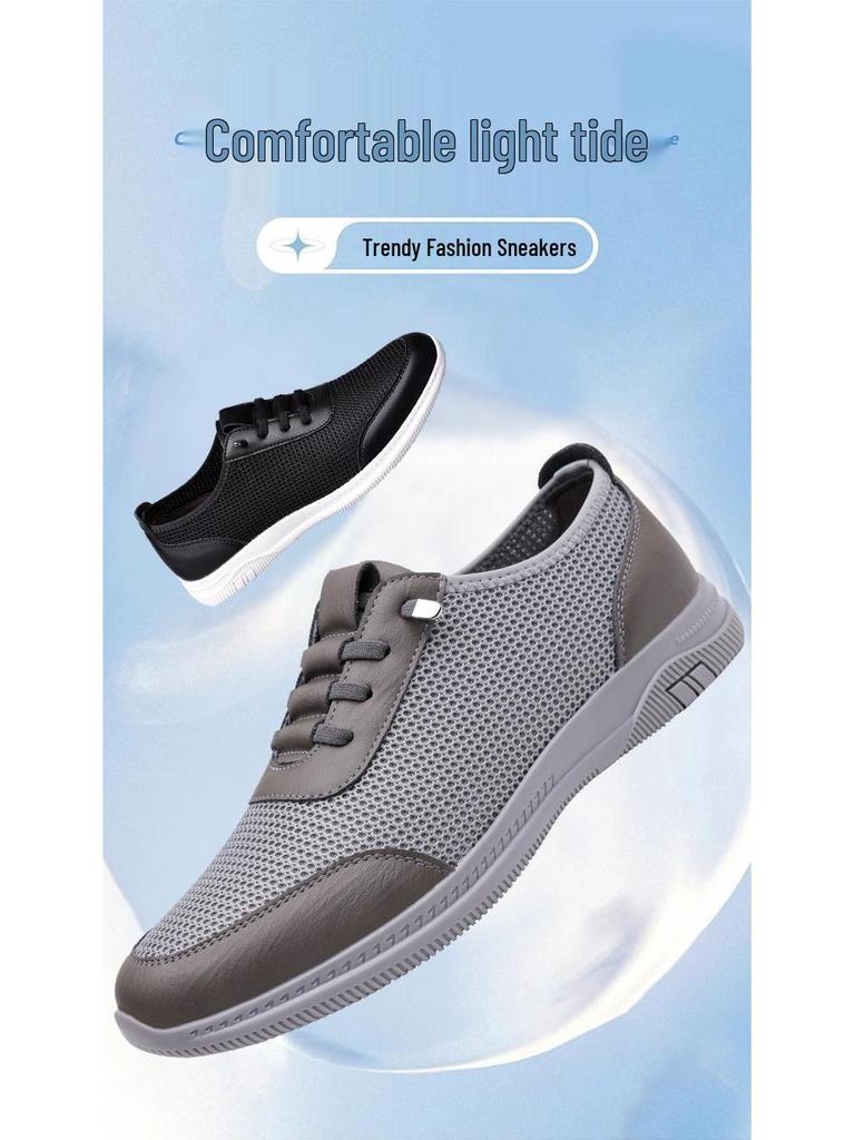 Summer Men's Breathable Mesh Flyknit Sneakers - Stylish & Versatile Driving Shoes