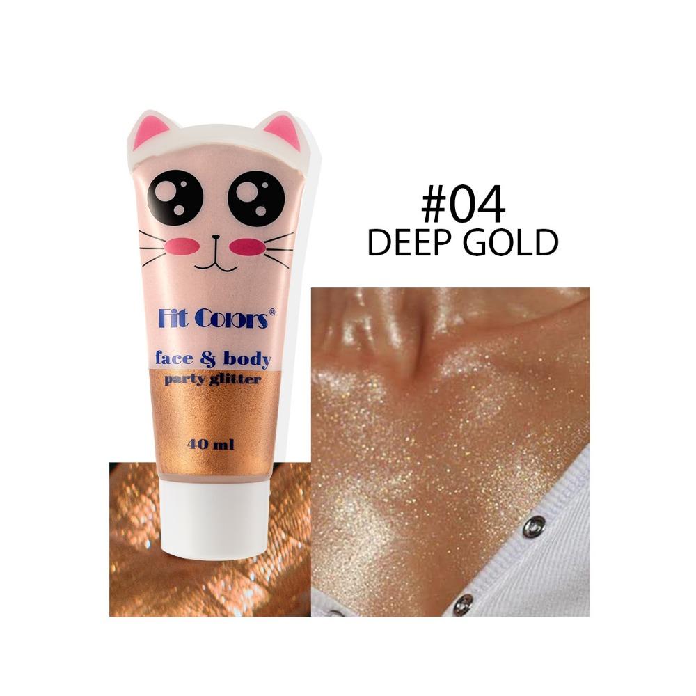 Fit Colors Для всего тела Яркий свет Жидкость Пляж Сексуальное тело Блестящая жидкость Красота Черное молочко для тела