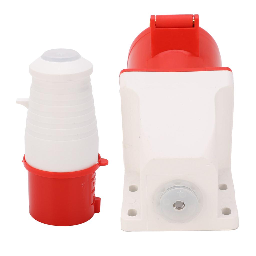 4‑Pin Power Plug 3 Phase Industrial Connector Socket Set Mounted 32A AC380V‑415V