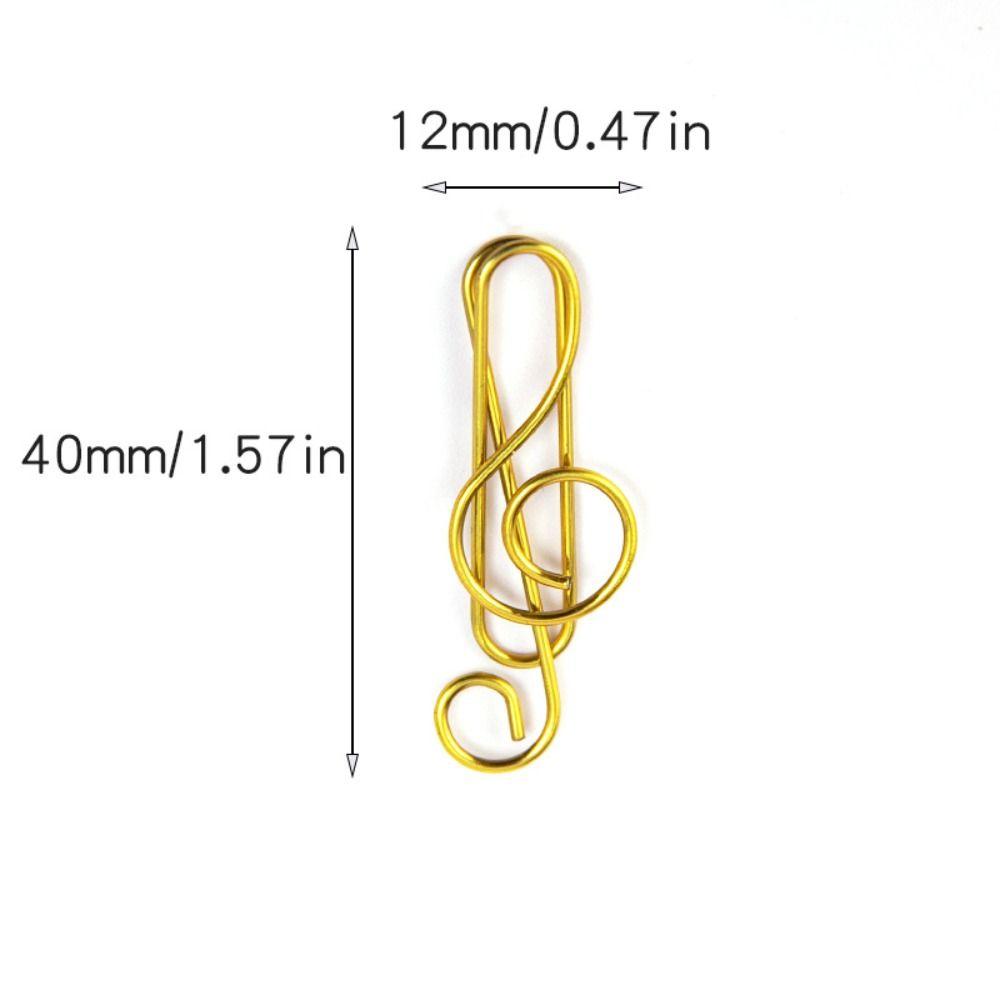 100 Pcs Gold/ Green Fancy Paperclips Music Note Shape Small Paper Clips Cute Paper Clips  Notebook