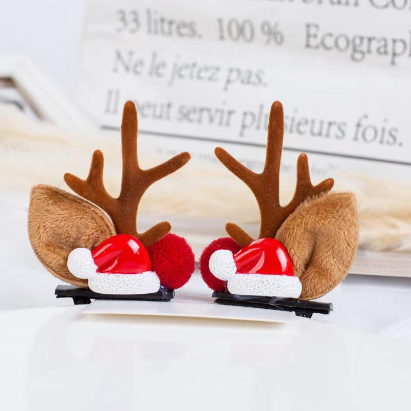 Children's Reindeer Antler Hair Clip - Cute Christmas Cartoon Hair Accessory