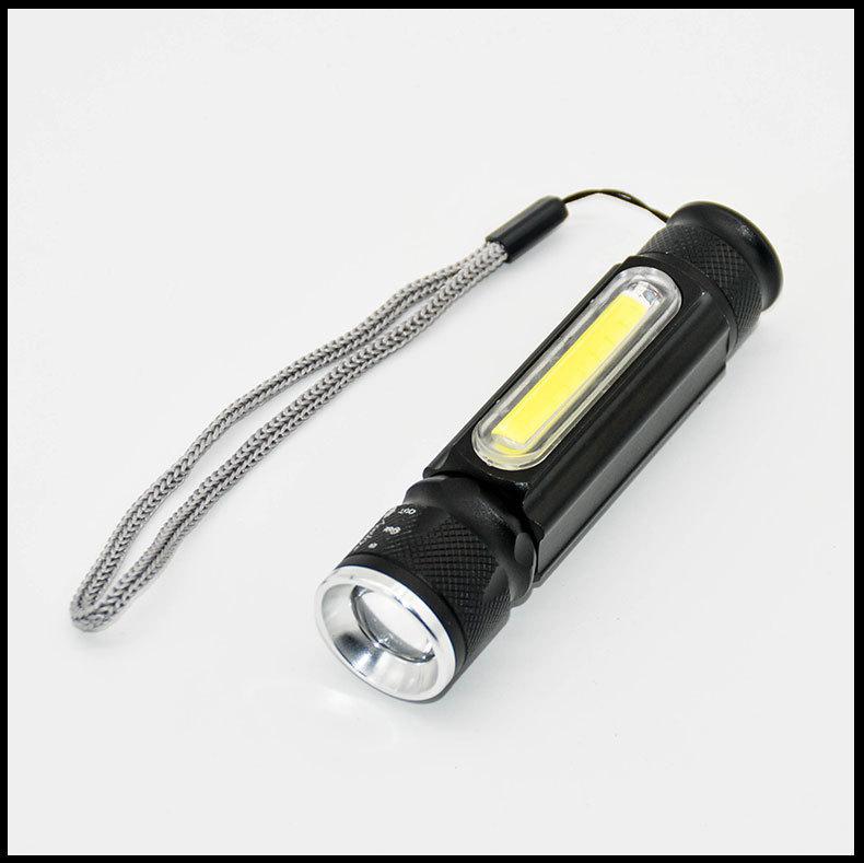 LED Flashlight USB Rechargeable T6 COB Torch Zoom 5 Modes Flash Light Magnetic Attraction Waterproof Outdoor